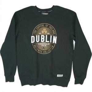 Irish Connexxion Dublin Sweatshirt‎ Mens Medium Green Graphic Emerald Isle Crew